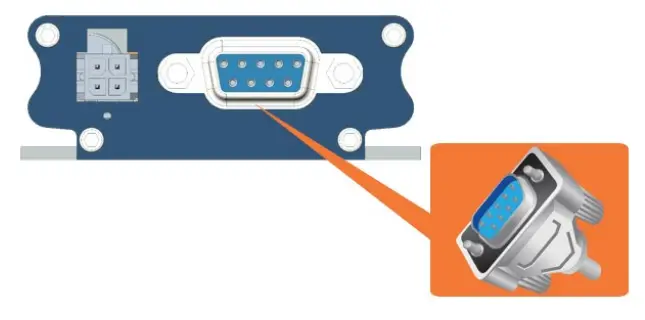 Connecting RS-232 DB-9 serial cable
