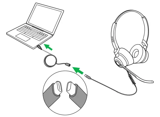 Connect using the extension cable