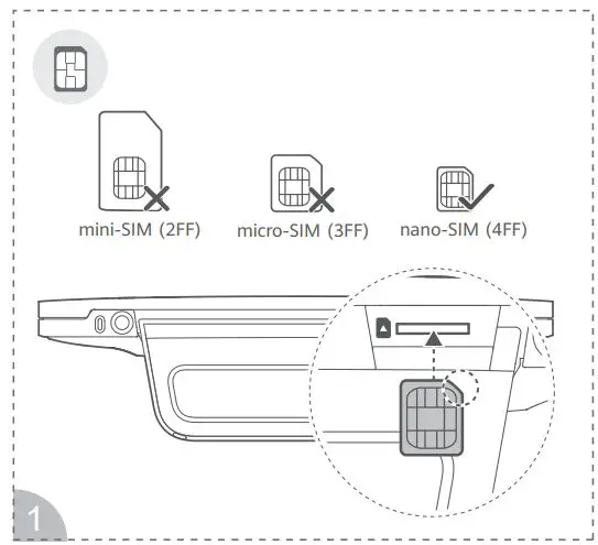HUAWEI B535-933 4G Router 3 Pro User Guide - Insert a proper SIM card into the SIM card slot