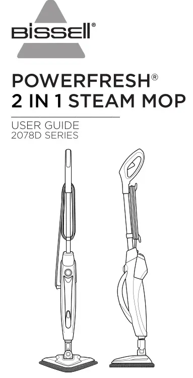 Bissell 2078D Powerfresh 2 in 1 Steam MOP User Guide