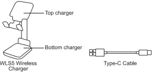 XPOWER XP WLS5 Wireless Charging Stand - charger and cable