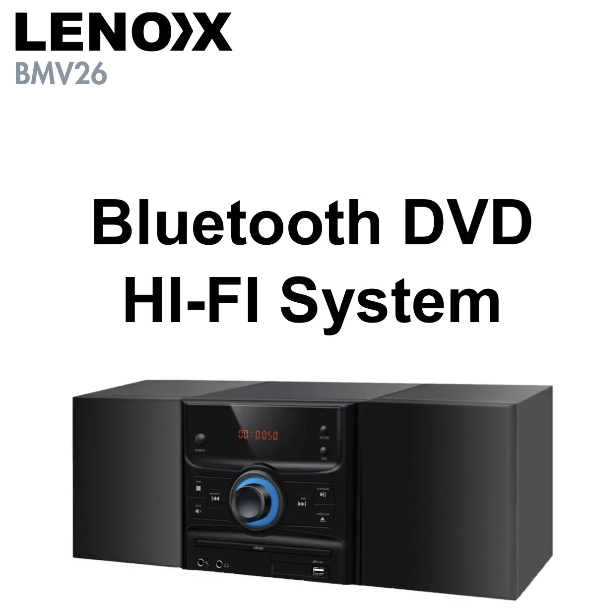 LENOXX BMV26 Bluetooth DVD Hi-Fi System Instruction Manual