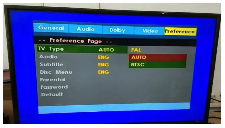 LENOXX BMV26 Bluetooth DVD Hi-Fi System - Press the SETUP button on the remote control to access the SETUP page