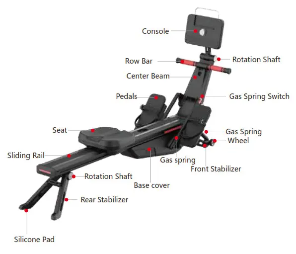 Xiamen Renhe Sports Equipment RHHR01 Rowing Machine- DIAGRAM
