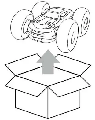 SHARPER IMAGE JL2021D24GTX Remote Control Flip Stunt Rally Instruction Manual - Carefully remvoe items form package