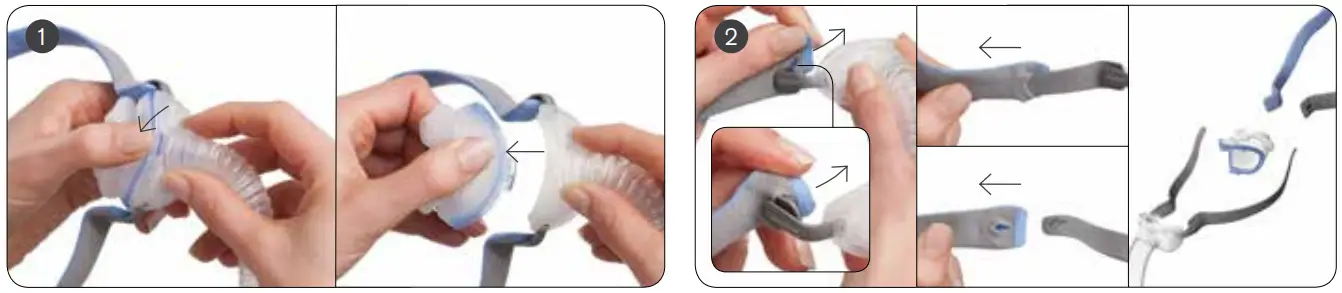 RESMED 62900 AirFit P10 Nasal Pillows CPAP Mask with Headgear fig1