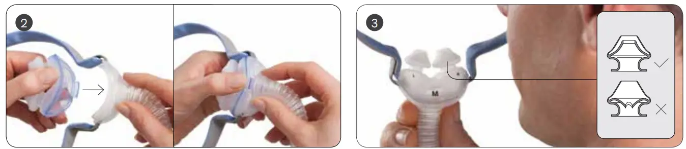 RESMED 62900 AirFit P10 Nasal Pillows CPAP Mask with Headgear fig3