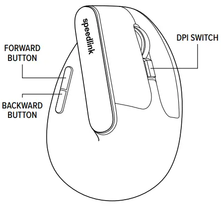 speedlink SL 630025 BK Fin Illuminated Rechargeable Vertical Ergonomic Mouse - STARTED