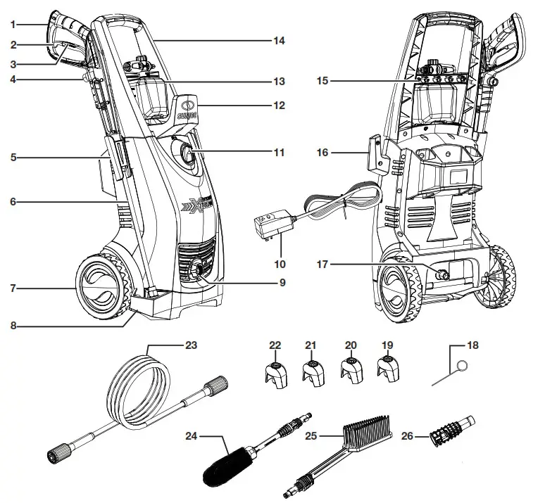 SUNJOE SPX3000-XT1-RM 13A Electric Pressure Washer- Electric Pressure Washer