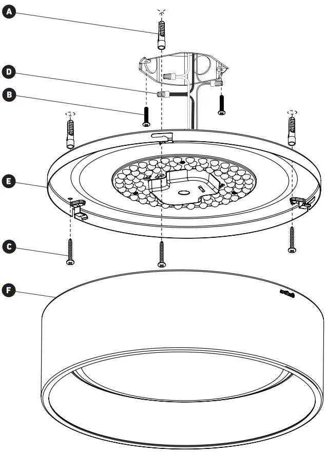 artika FM ALC LED Ceiling Light Fixture WoodBlack - INSTALLATION