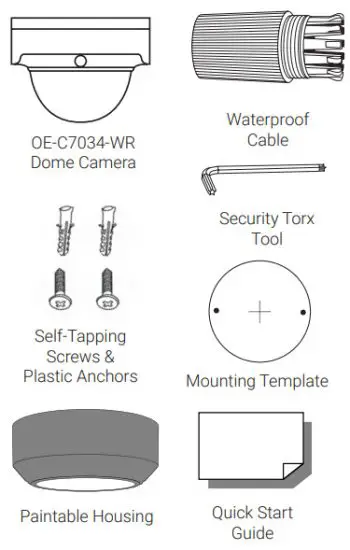 OpenEye OE C7034 WR 4MP Mini Dome IP Camera - CONTENTS