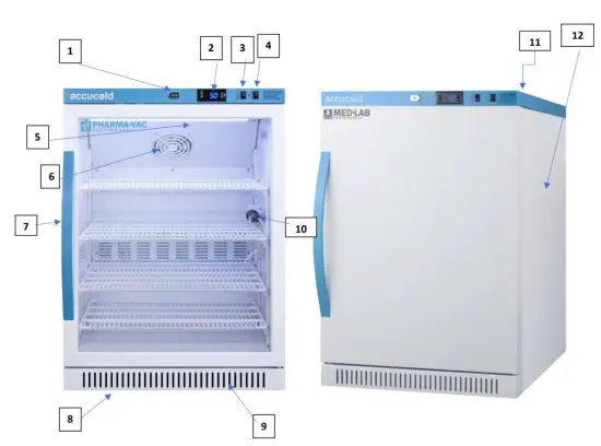 accucold ARS12ML Medical Refrigerators - LOCATION OF PARTS