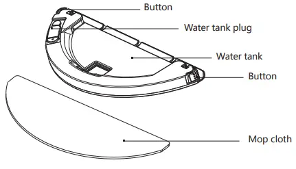 Dibea D500 Pro Robot Vacuum Cleaner - Water tank