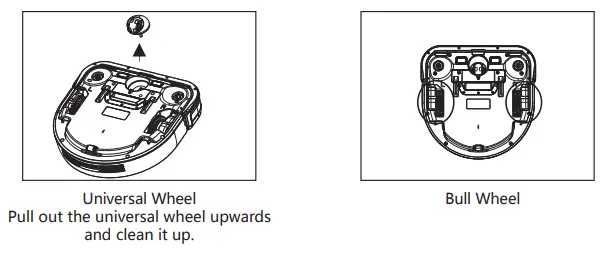 Dibea D500 Pro Robot Vacuum Cleaner - Wheel cleaning