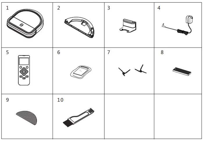 Dibea D500 Pro Robot Vacuum Cleaner - accessories