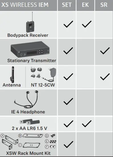 SENNHEISER XSW IEM SR XS Wireless IEM Wireless In Ear Monitoring System - IN THE BOX