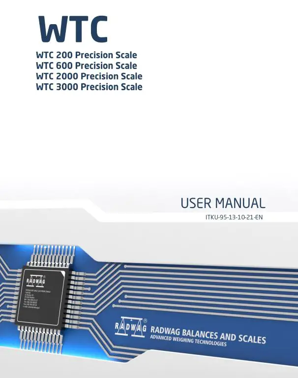 WTC 200 precision scale balance Radwag User Manual