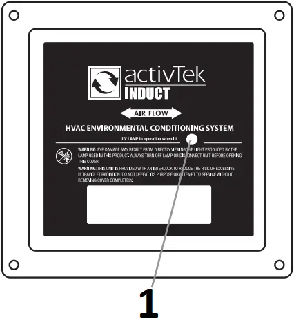 activTek US40537 - MAINTENANCE UV LAMP INDICATOR