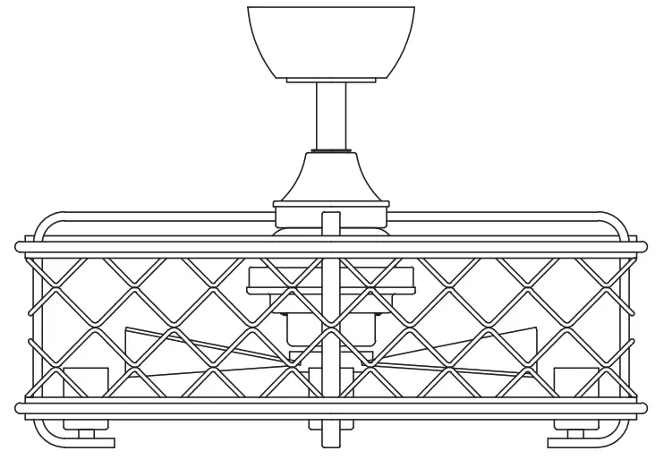 Parrot Uncle F8235110V 22.5 Inch Indoor Matte Black Industrial Caged Ceiling Fan -