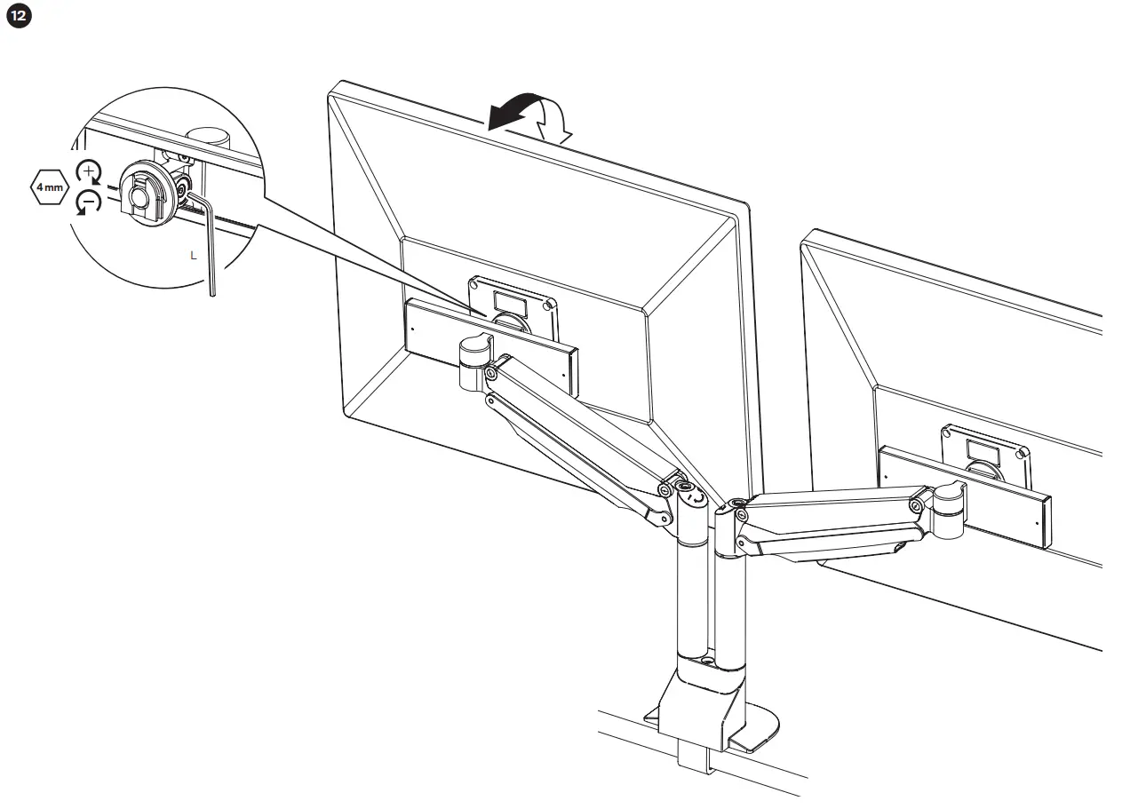innovative E2-2 Ergonomic Sleek Dual Articulating Monitor Arm - fig 11
