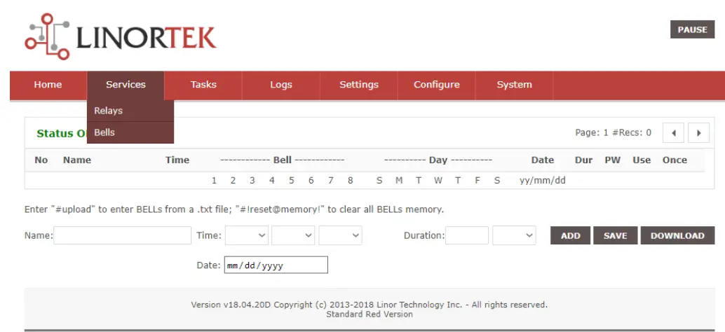 LINORTEK Netbell 2 Network Bell Controller - setting 3