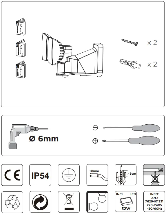 LUTEC 7629401331 Peri LED Floodlight - FIG 1