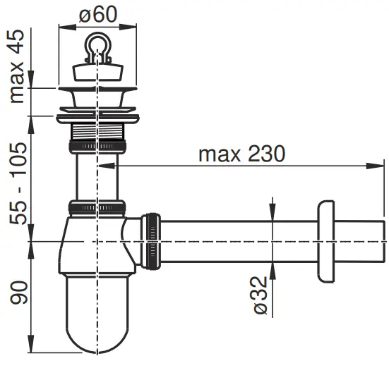 AlcaPLAST A437 Siphon for Washbasin-fig2