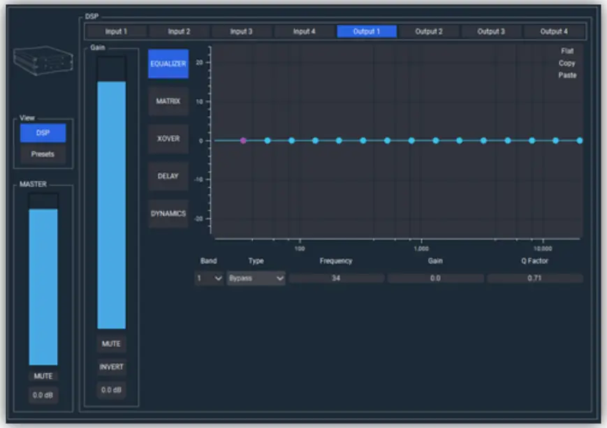 WORK WPE 44 Digital Audio Processor - available filters2