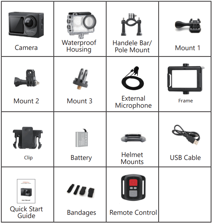 COOAU CU SPC01 Action Camera - FIGURE 1