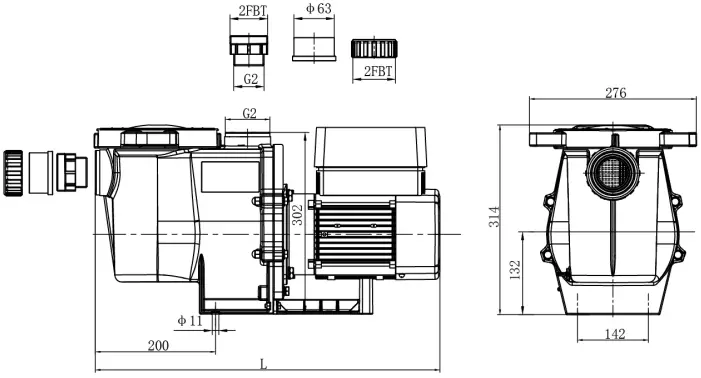 welldana 36-140010 AquaGreen 3-Speed Pump-FIG2