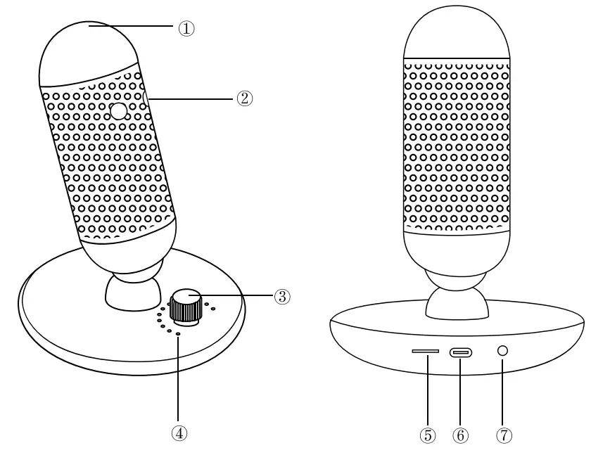 anko 43157150 USB Microphone with RGB Lights - fig 1
