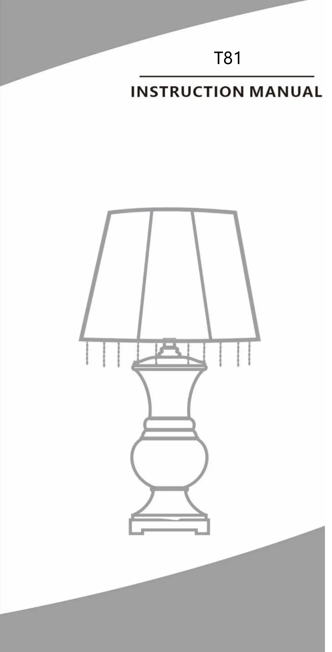 4MODERNHOME T81-BK Cincinati 24 Inch Black Table Lamp Instruction Manual