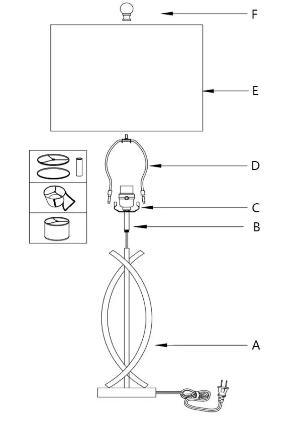 4MODERNHOME T81-BK Cincinati 24 Inch Black Table Lamp - Overview