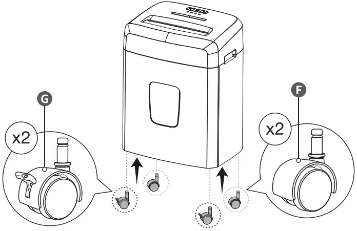 amazon basics B08NY9W23W 15 Sheet Cross Cut Paper Shredder - Caster With brake