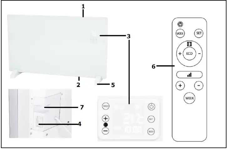 EUROM 360912 Alutherm Verre 1000 Convector Heater 01