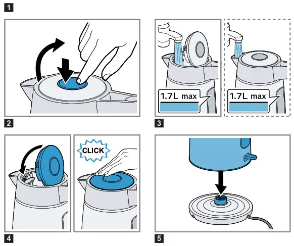 BOSCH TWK5P475GB Cordless Electric Kettle - Product Overview 2