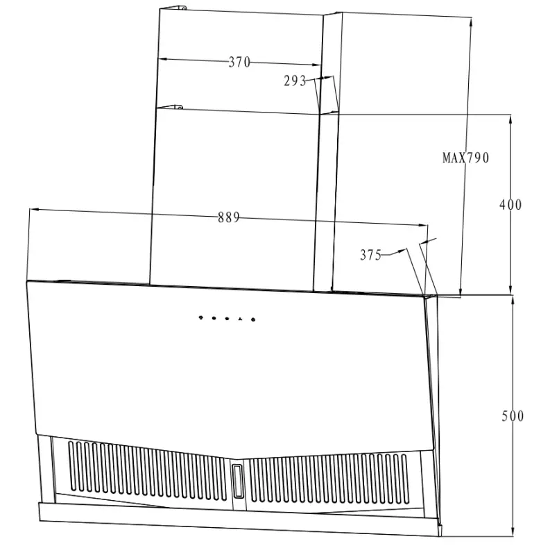 LIVINOX LCH-STONE-90BL T Shape Range Hood - fig 1