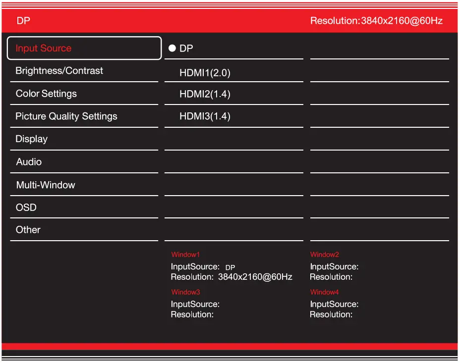 GVISION C43BI AC 4000 4K UHD Security CCTV Monitor - Input Source