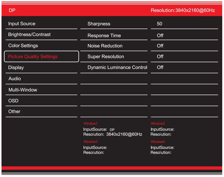 GVISION C43BI AC 4000 4K UHD Security CCTV Monitor - Picture Quality Settings