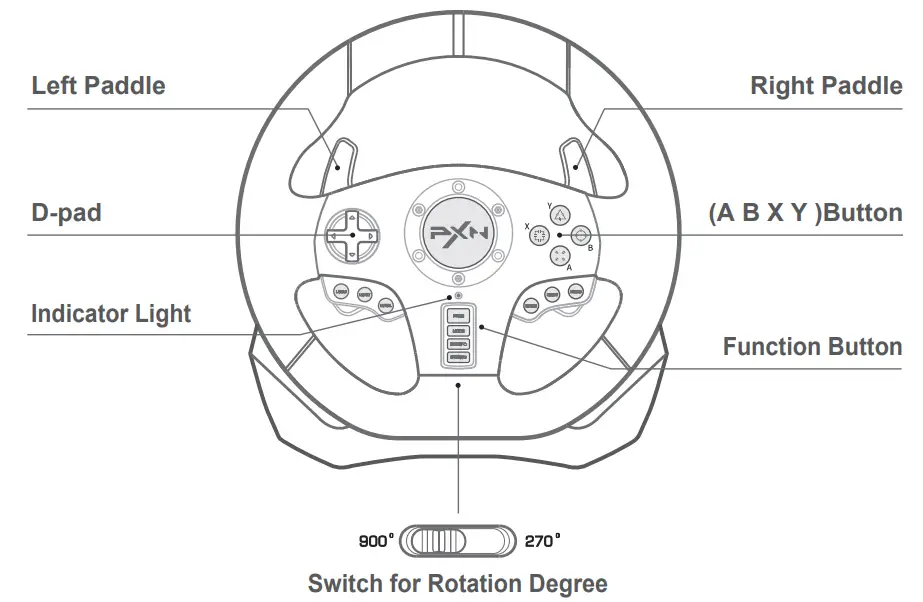 PXN V9 Steering Wheel with Shifter - FIG 1