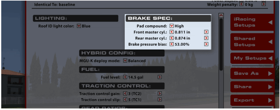 iRacing BMW M HYBRID V8 GPT Race Car - BRAKE SPEC