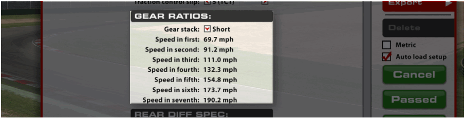 iRacing BMW M HYBRID V8 GPT Race Car - GEAR RATIOS