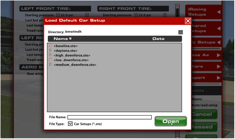 iRacing BMW M HYBRID V8 GPT Race Car - LOADING AN iRACING SETUP