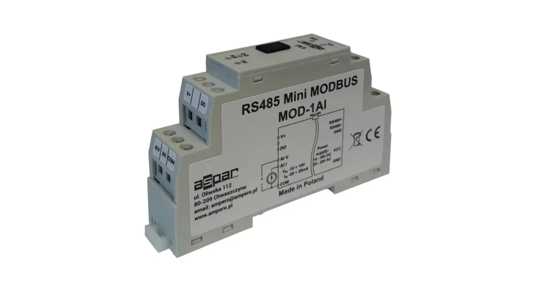 Aspar Mini Modbus 1ai Expansion Module User Manual