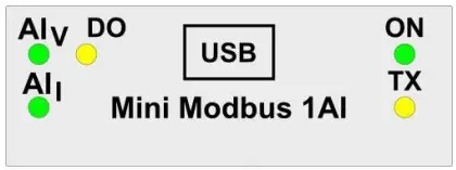 aspar Mini Modbus 1AI Expansion Module - Indicators
