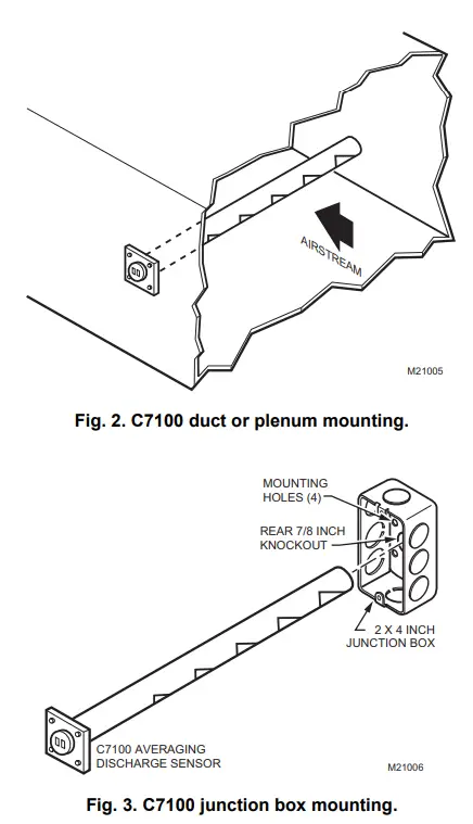Honeywell C7100A Averaging Temperature Sensors - fig1