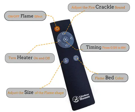 Litedeer Homes ZEF38VC-II 30 Inch LiteStar Smart Electric Fireplace - Control