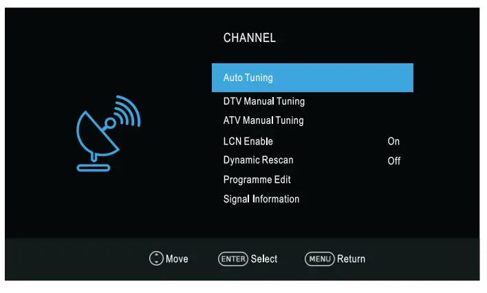 CHiQ L32G5W 32 Inch LED HD TV - menu