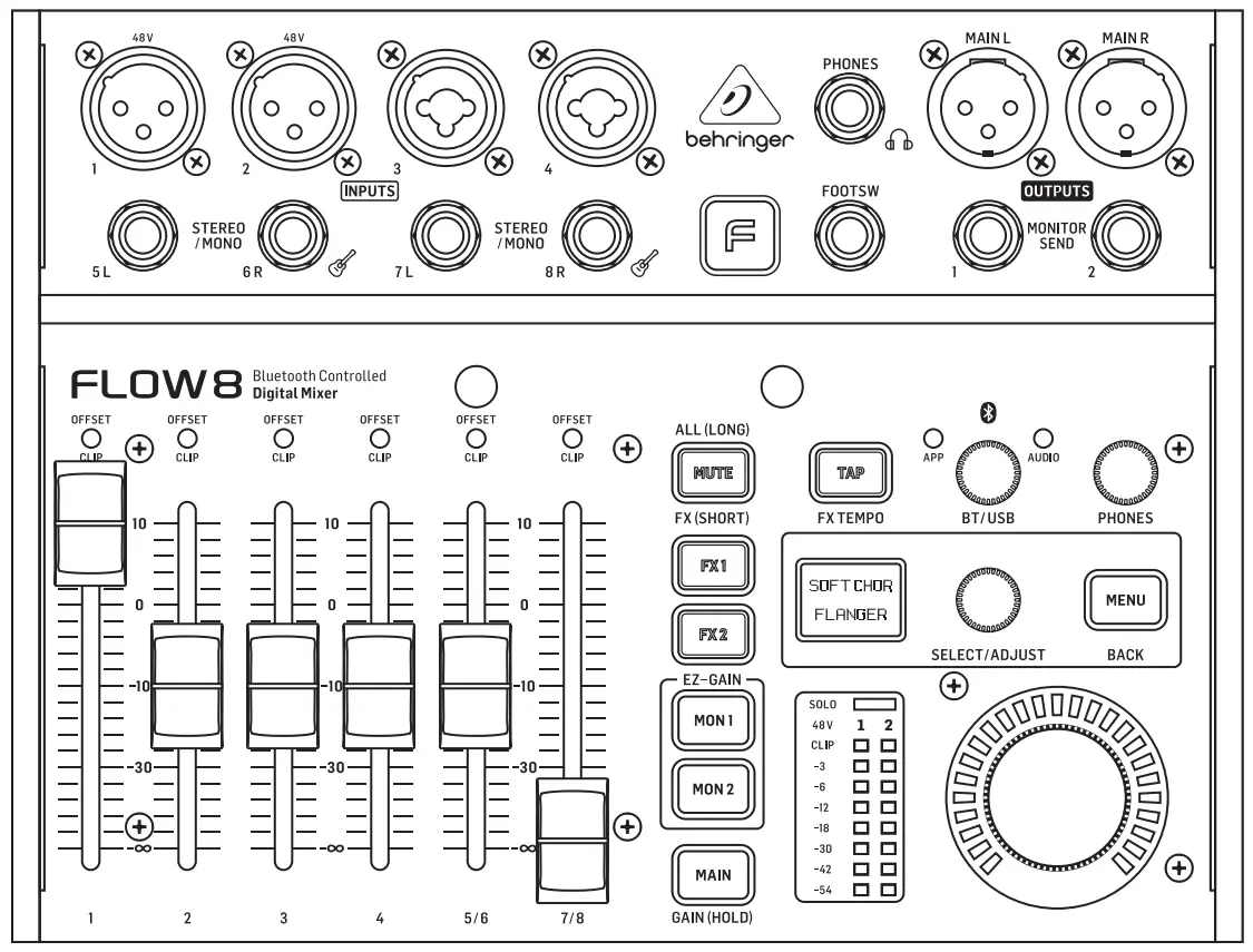 behringer Flow 8 Digital Mixer with Bluetooth