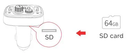 simple BTFM1IS Vehicle Bluetooth 5.0 FM Transmitter Owner’s Manual - Play music form SD card